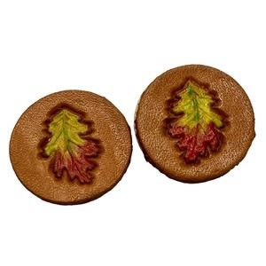 Vintage Leather Feather Fall Clip On Earrings